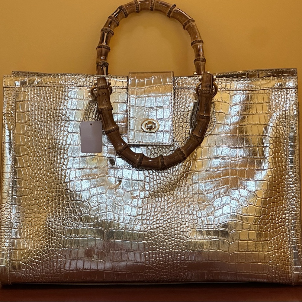 Gold CrocTote Bag